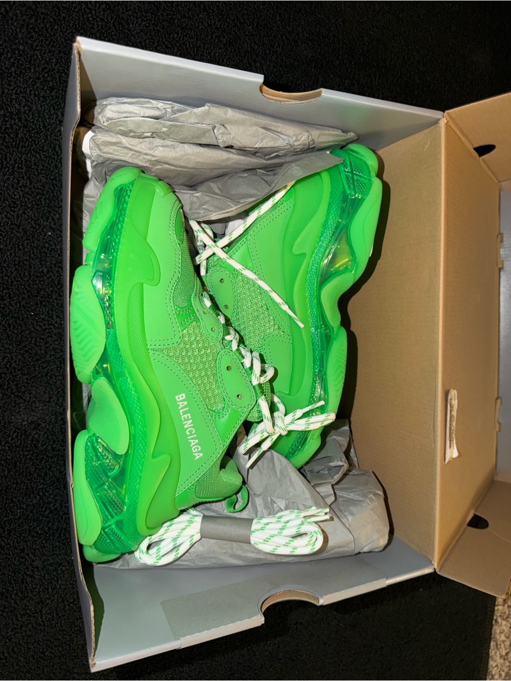 authentic Balenciaga Triple S Green Chunky Sneaker